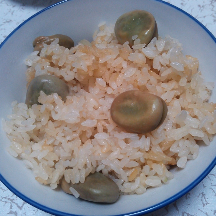 そら豆ごはん 冷凍そら豆を使って